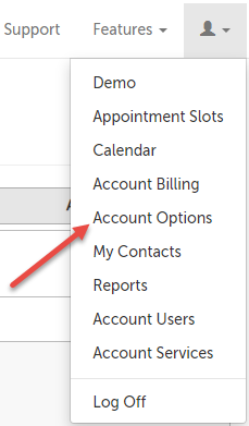 Head and shoulders drop down Account Options